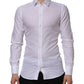 Dolce & Gabbana White Cotton GOLD Long Sleeves Formal Shirt