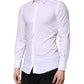 Dolce & Gabbana White Cotton GOLD Long Sleeves Formal Shirt