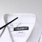 Dolce & Gabbana White Cotton GOLD Long Sleeves Formal Shirt