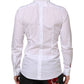 Dolce & Gabbana White Cotton GOLD Bib Poplin Formal Shirt