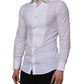 Dolce & Gabbana White Bib Cotton Poplin GOLD Formal Shirt
