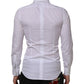 Dolce & Gabbana White Bib Cotton Poplin GOLD Formal Shirt