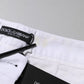 Dolce & Gabbana White Cotton Stretch Mid Waist Jeans