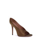 Amina Muaddi Brown Calf Leather Bos Taurus High Heel Pumps