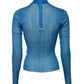Dolce & Gabbana Blue See Through Turtleneck Long Sleeves Top