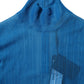 Dolce & Gabbana Blue See Through Turtleneck Long Sleeves Top