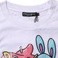 Dolce & Gabbana White Cotton Graphic Print Crew Neck T-shirt