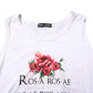 Dolce & Gabbana White Cotton Printed Sleeveless Round Neck Top