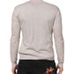 John Galliano Beige Printed Logo Roundneck Long Sleeves Men Sweater