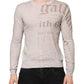 John Galliano Beige Printed Logo Roundneck Long Sleeves Men Sweater