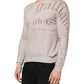 John Galliano Beige Printed Logo Roundneck Long Sleeves Men Sweater