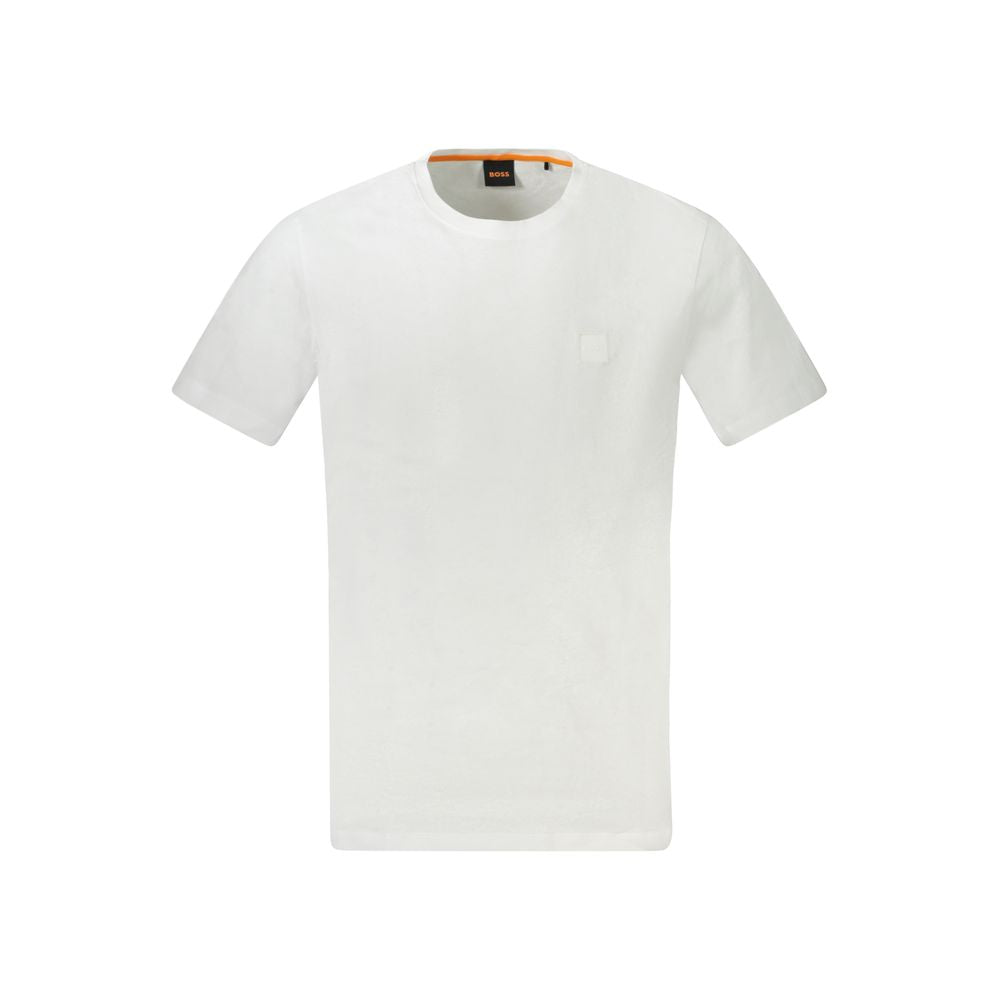 Hugo Boss White Cotton Men T-Shirt Mens T-Shirt