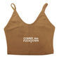 Comme Des Fuckdown Brown Cotton Women Crop Top