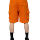 Dolce & Gabbana Orange Cotton Men Casual Cargo Bermuda Shorts