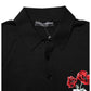 Dolce & Gabbana Black Wool DG Logo Rose Collared Polo T-shirt