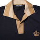 Dolce & Gabbana Black Cashmere Crown Logo Men Polo T-shirt
