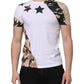 Dolce & Gabbana White Camouflage Cotton Men Crew Neck T-shirt