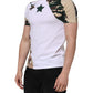 Dolce & Gabbana White Camouflage Cotton Men Crew Neck T-shirt