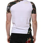 Dolce & Gabbana White Camouflage Cotton Men Crew Neck T-shirt