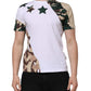 Dolce & Gabbana White Camouflage Cotton Men Crew Neck T-shirt
