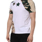 Dolce & Gabbana White Camouflage Cotton Men Crew Neck T-shirt