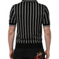 Dolce & Gabbana Black White Stripes Collared Polo T-shirt