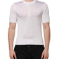 Dolce & Gabbana White Silk Short Sleeves Men Henley T-shirt