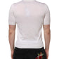 Dolce & Gabbana White Silk Short Sleeves Men Henley T-shirt