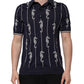 Dolce & Gabbana Dark Blue Sea Horse Collared Polo T-shirt