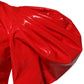 Dolce & Gabbana Red Patent Leather Puff Sleeves Mini Dress