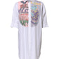 Moschino Couture White Printed Collared Button Mini Shirt Dress