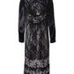 Roberto Cavalli Black Floral Viscose Sheath Midi Dress