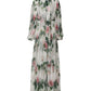 Dolce & Gabbana White Floral Roses Silk Maxi Long Gown Dress
