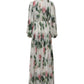 Dolce & Gabbana White Floral Roses Silk Maxi Long Gown Dress