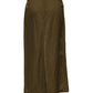 Jil Sander Olive Green Viscose A-line High Waist Midi Skirt