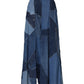 Dolce & Gabbana Blue Denim Long Maxi Patchwork Cotton Skirt