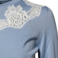 Dolce & Gabbana Blue Floral Lace Detailing Cardigan Sweater