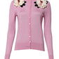 Dolce & Gabbana Pink Floral Detailing Cardigan Sweater