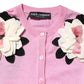 Dolce & Gabbana Pink Floral Detailing Cardigan Sweater