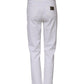 Dolce & Gabbana White Cotton High Waist Straight Denim Jeans