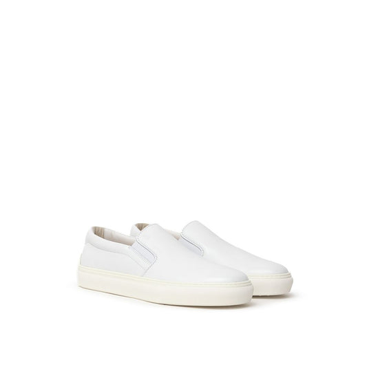 Tod's White Leather Flat