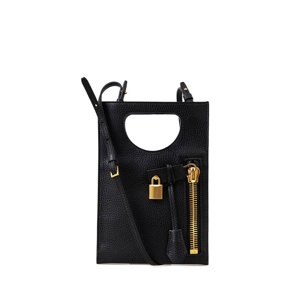 Tom Ford Black Leather Shoulder Bag Womens Shoulder Bag