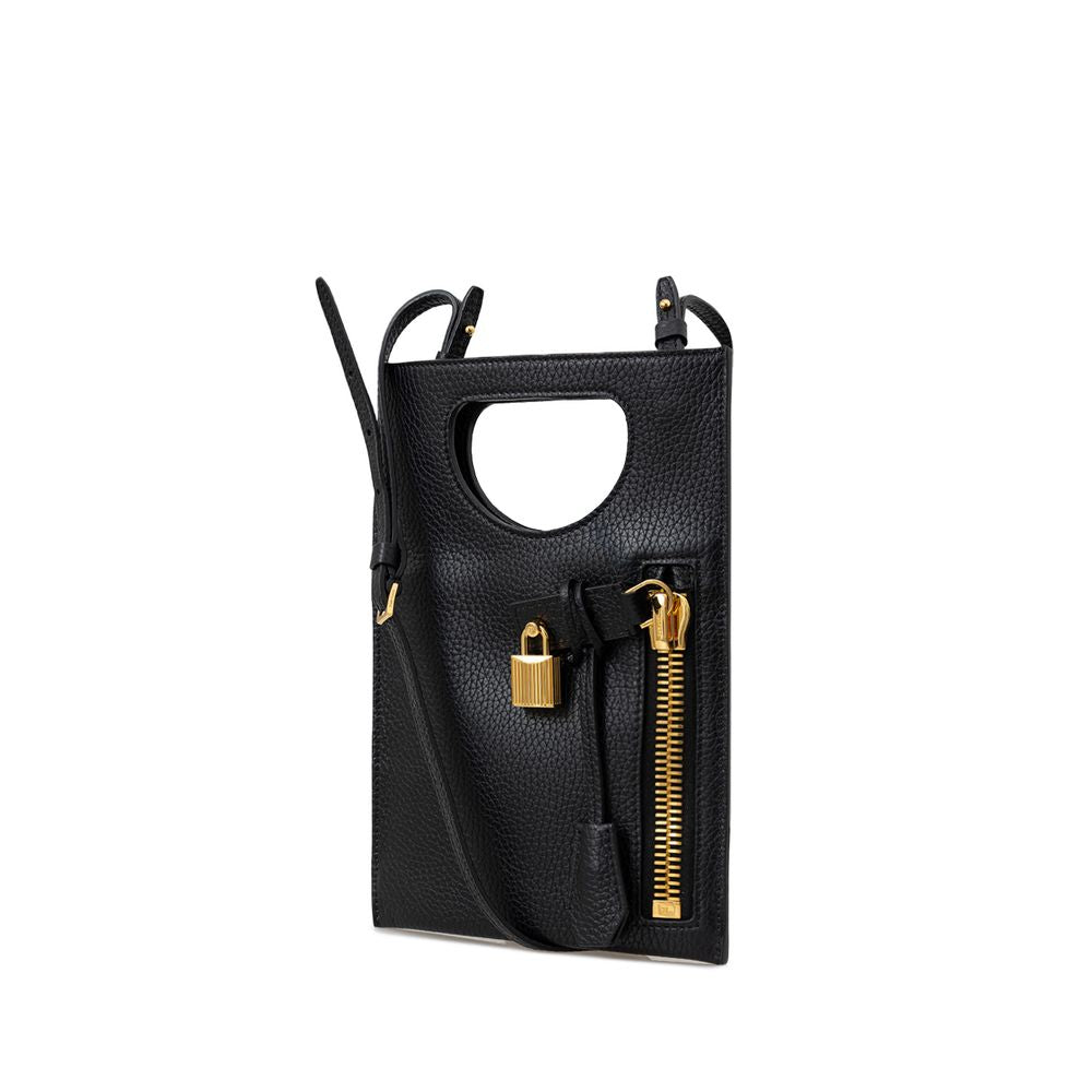 Tom Ford Black Leather Shoulder Bag Womens Shoulder Bag