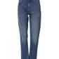 Dolce & Gabbana Blue Cotton High Waist Tapered Denim Jeans