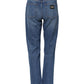 Dolce & Gabbana Blue Cotton High Waist Tapered Denim Jeans