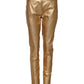 Dolce & Gabbana Metallic Gold High Waist Skinny Trouser Pants