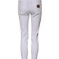 Dolce & Gabbana White Cotton Low Waist Skinny Denim Jeans
