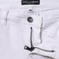 Dolce & Gabbana White Cotton Low Waist Skinny Denim Jeans