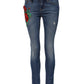 Dolce & Gabbana Blue Cotton Low Waist Skinny Denim Jeans