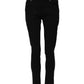 Dolce & Gabbana Black Cotton Logo Skinny Mid Waist Denim Jeans